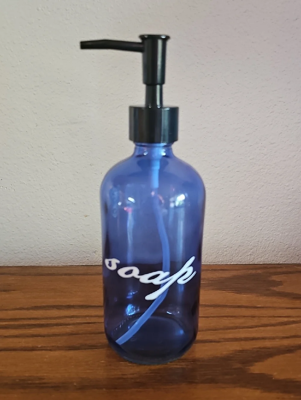 Blue Glass Soap Dispenser with Pump Tote 1 #4